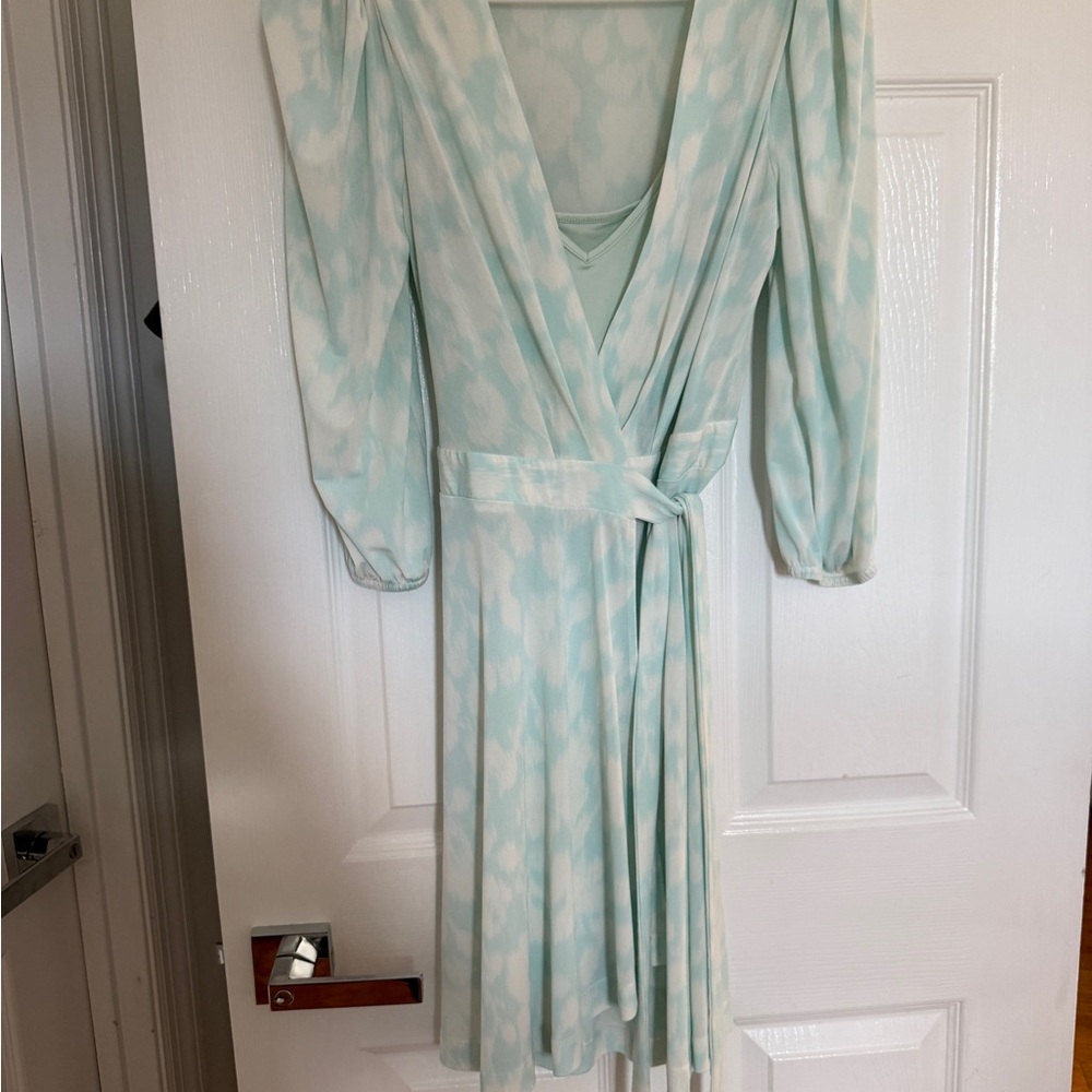 Elegant Mint Wrap Dress